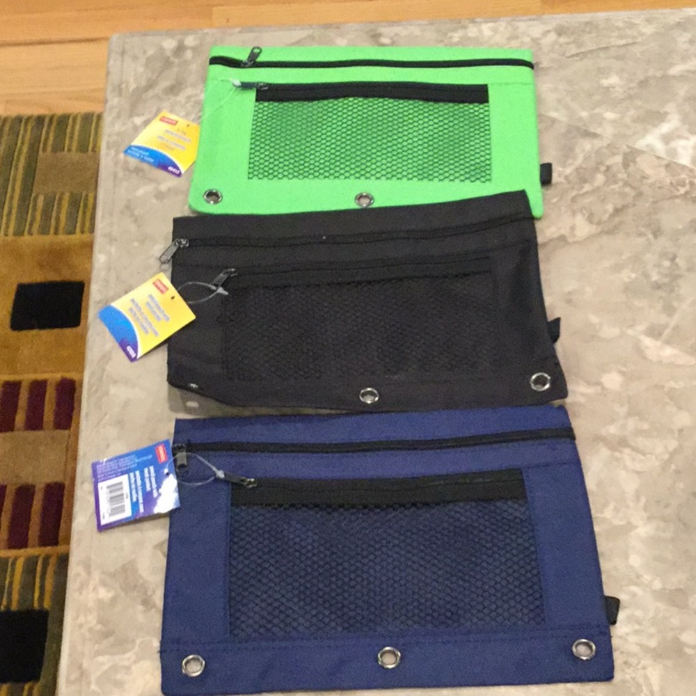 NWT set of three Staples pencil pouches.
